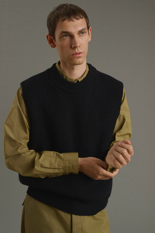 Pullover Josh - Navy/Black - Wool - Men