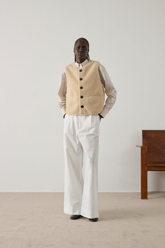 Gilet Sans Manches Fusil - Ecru - Femme