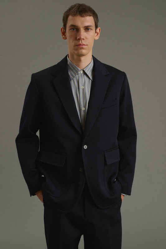 Jacket Clement - Dark Navy - Wool - Men