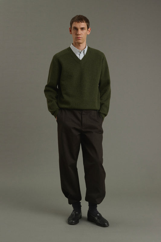 Pullover Themo - Dark Green - Wool - Men