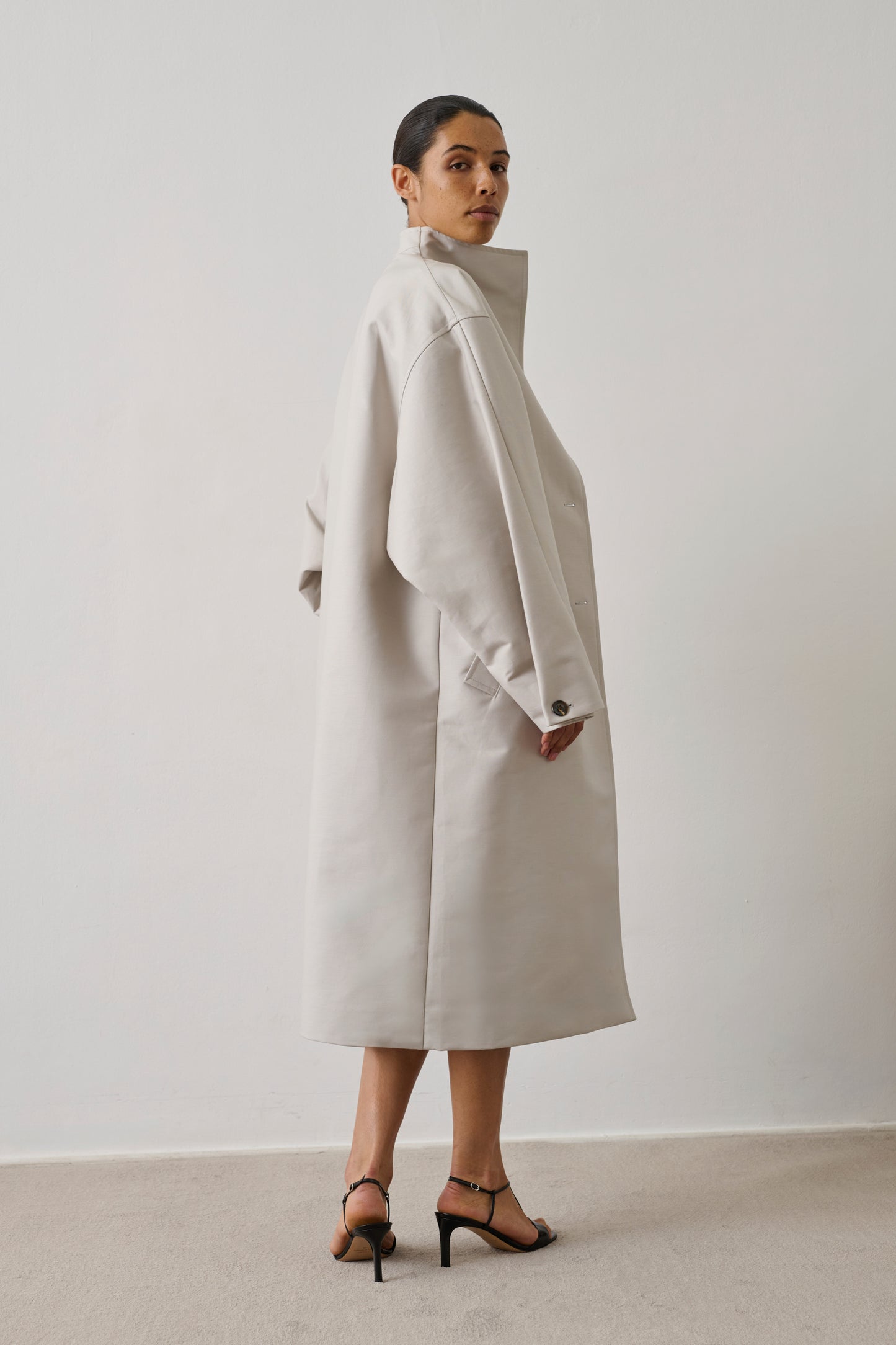 Hyacinthe coat - Light Grey Organic Cotton Women - Soeur