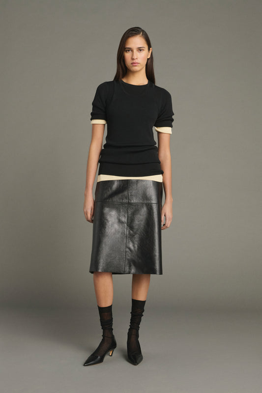 Gwen skirt - Black - Leather - Women