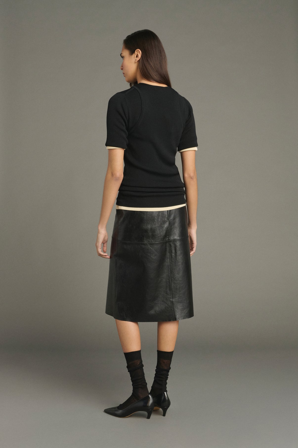 Gwen skirt - Black - Leather - Women vue 2