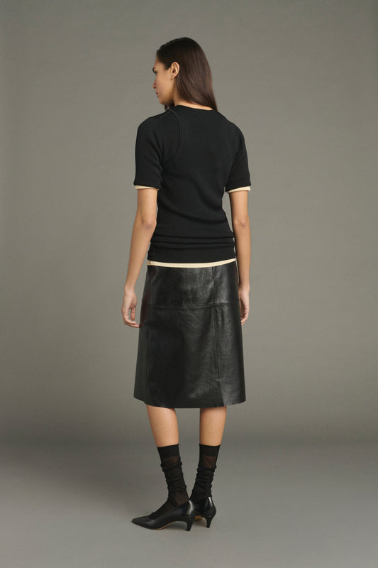 Gwen skirt - Black - Leather - Women