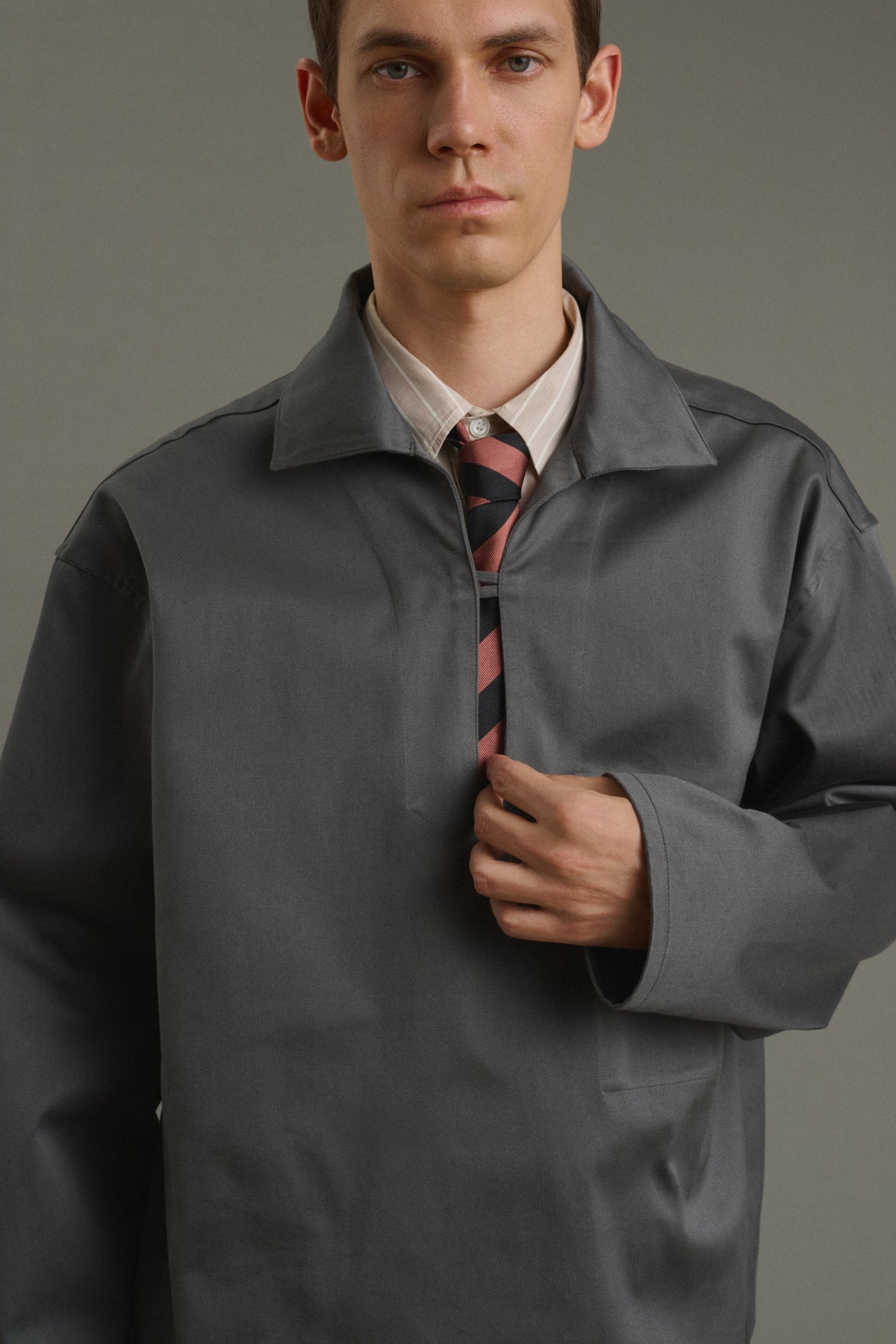 Pierre smock - Dark Grey - Cotton - Men vue 5