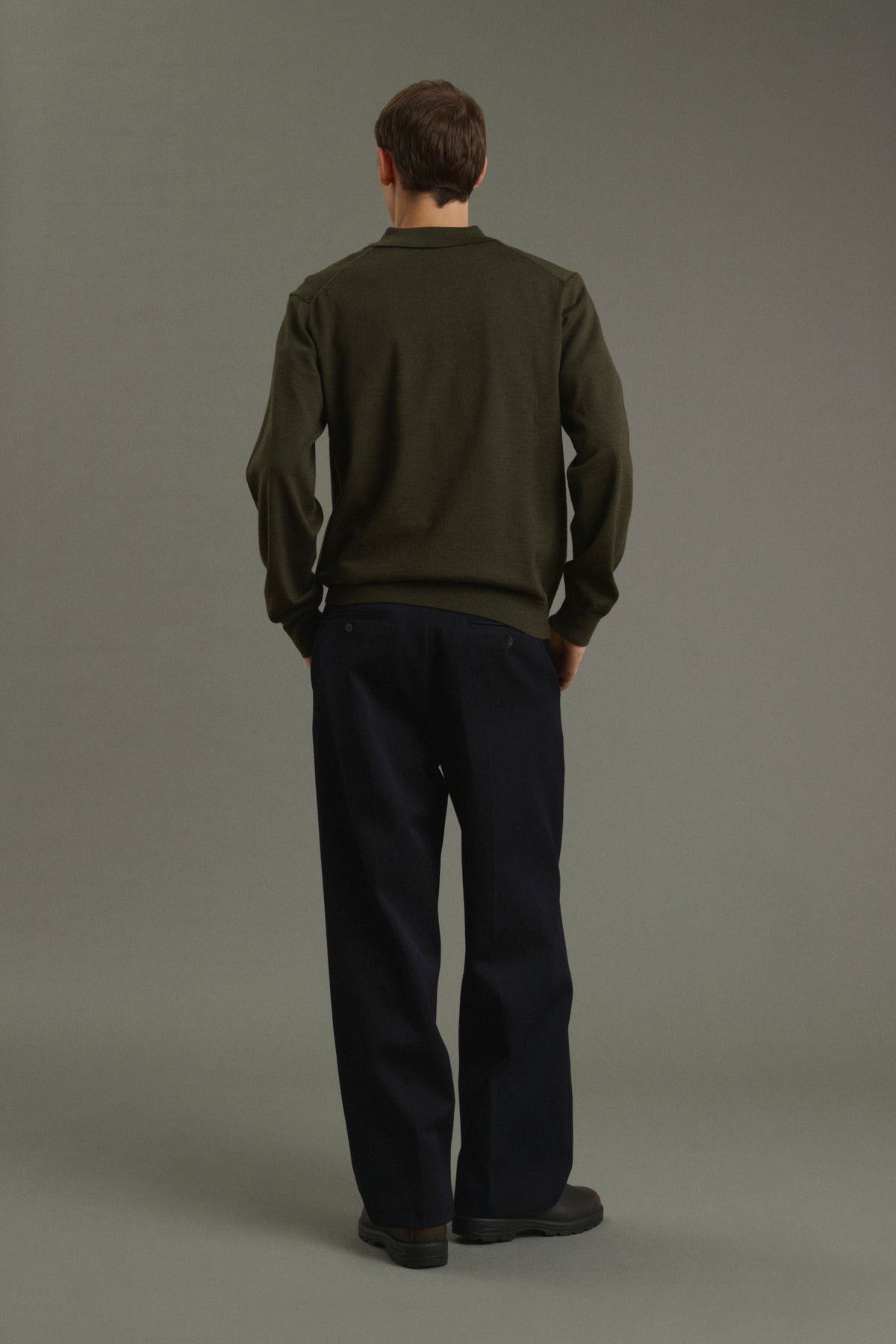 Pullover Etienne - Mélange Khaki - Merino Wool - Men