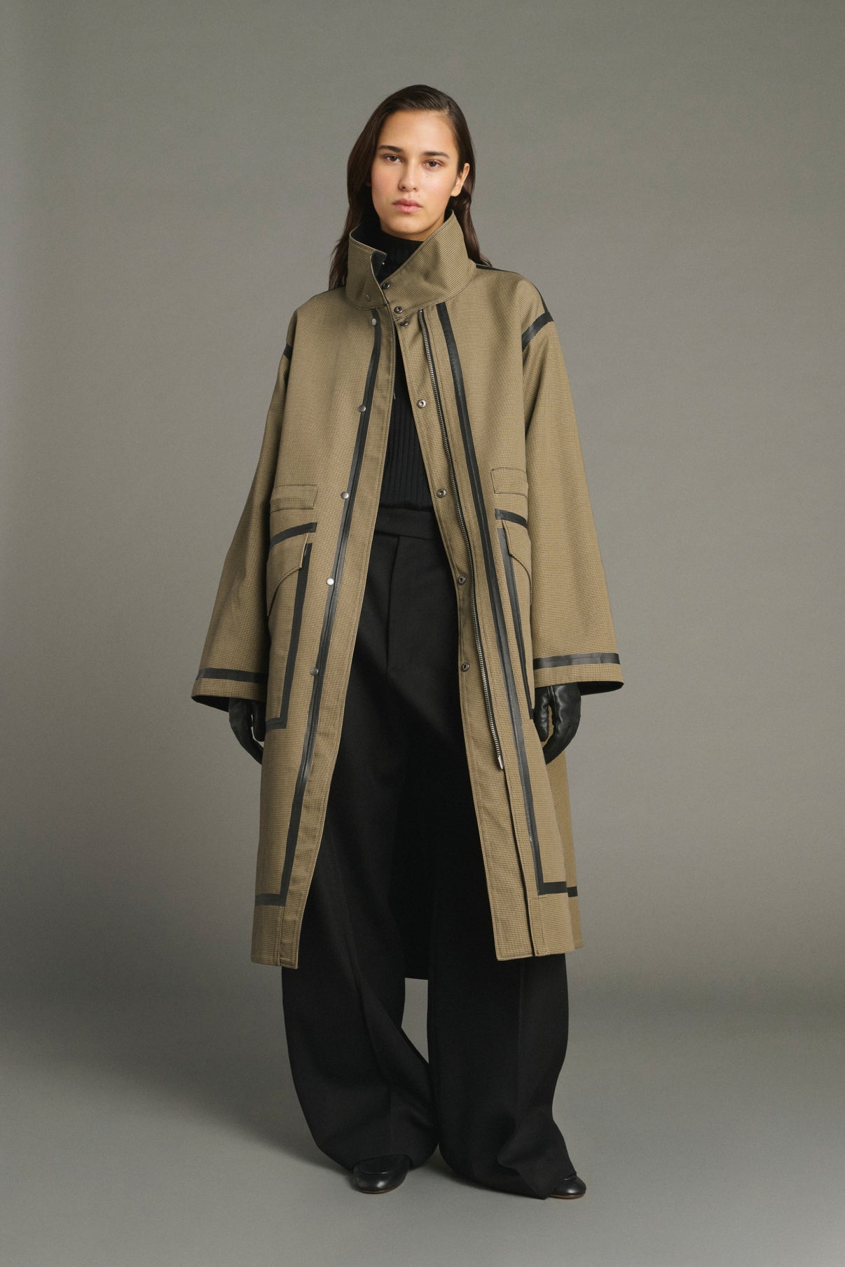 Luce coat - Black/Beige - Cotton - Women vue 4