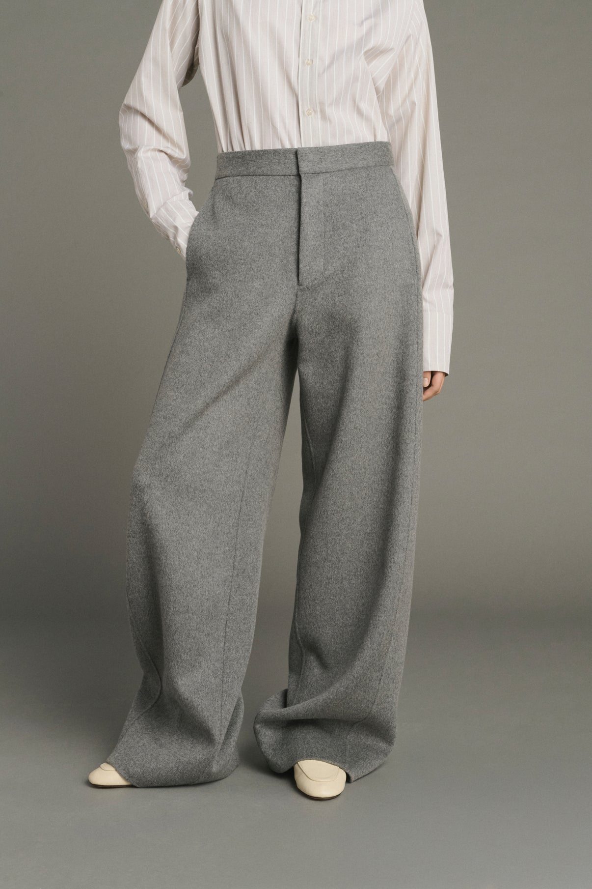 Trousers Horatio - Light Grey - Wool - Women vue 2
