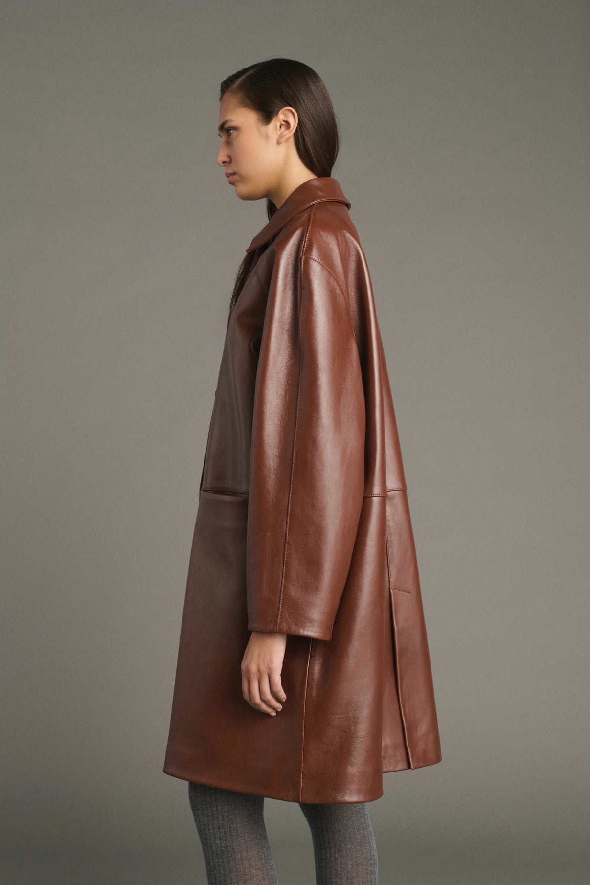 Karl pullover - Heathered Brown - Merino Wool - Women vue 4