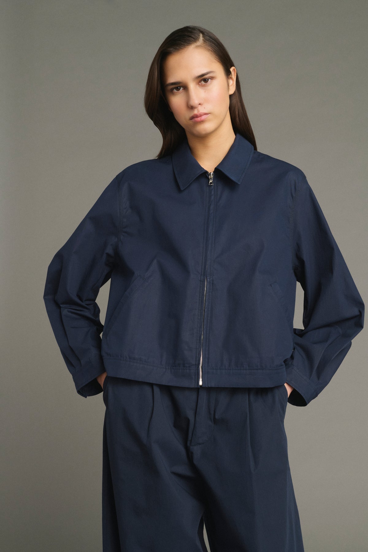 Jared Jacket - Navy - Cotton - Women vue 1