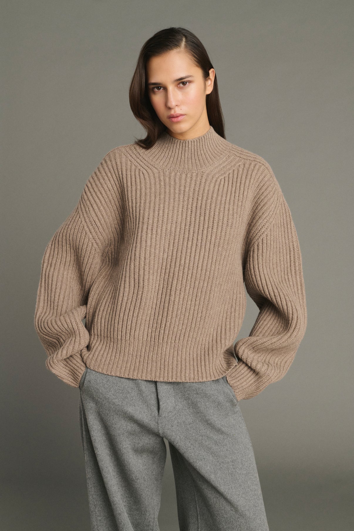 Pullover Flamand - Beige Chiné - Merino Wool - Women vue 1
