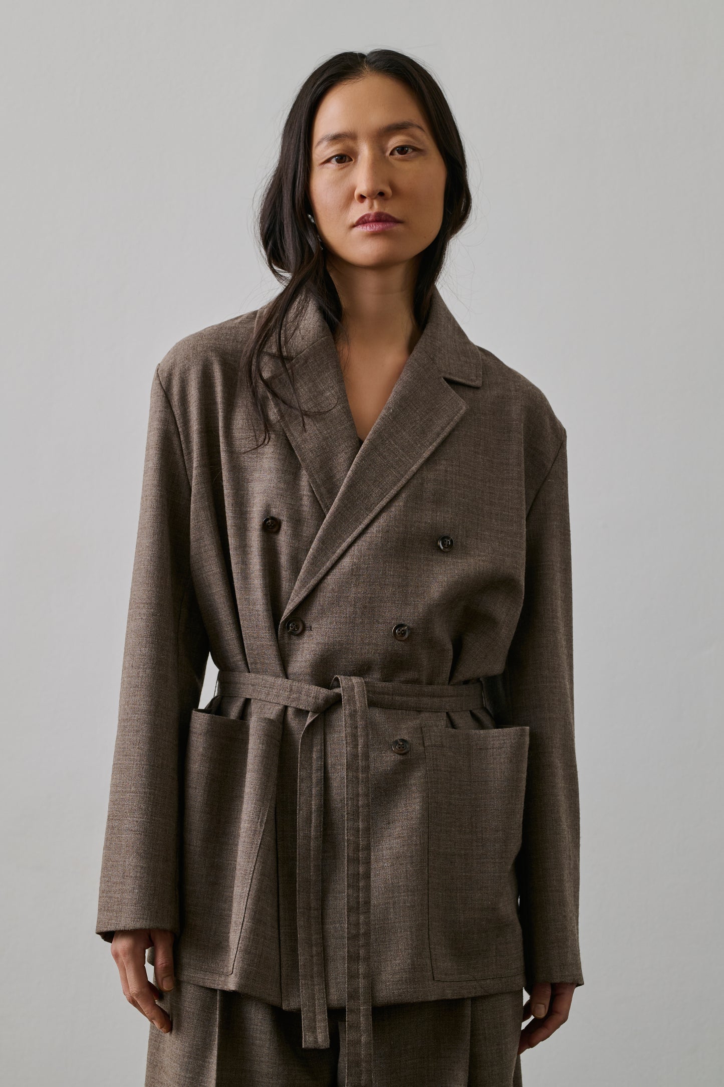 Veste Drew - Marron/Écru - Laine - Femme