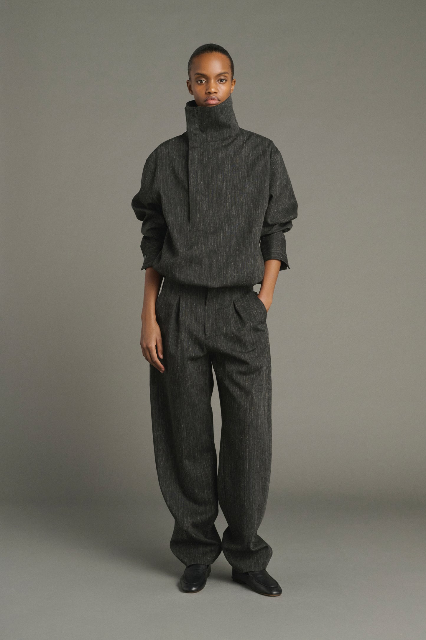 Baptiste Trousers - Anthracite Grey - Wool - Women