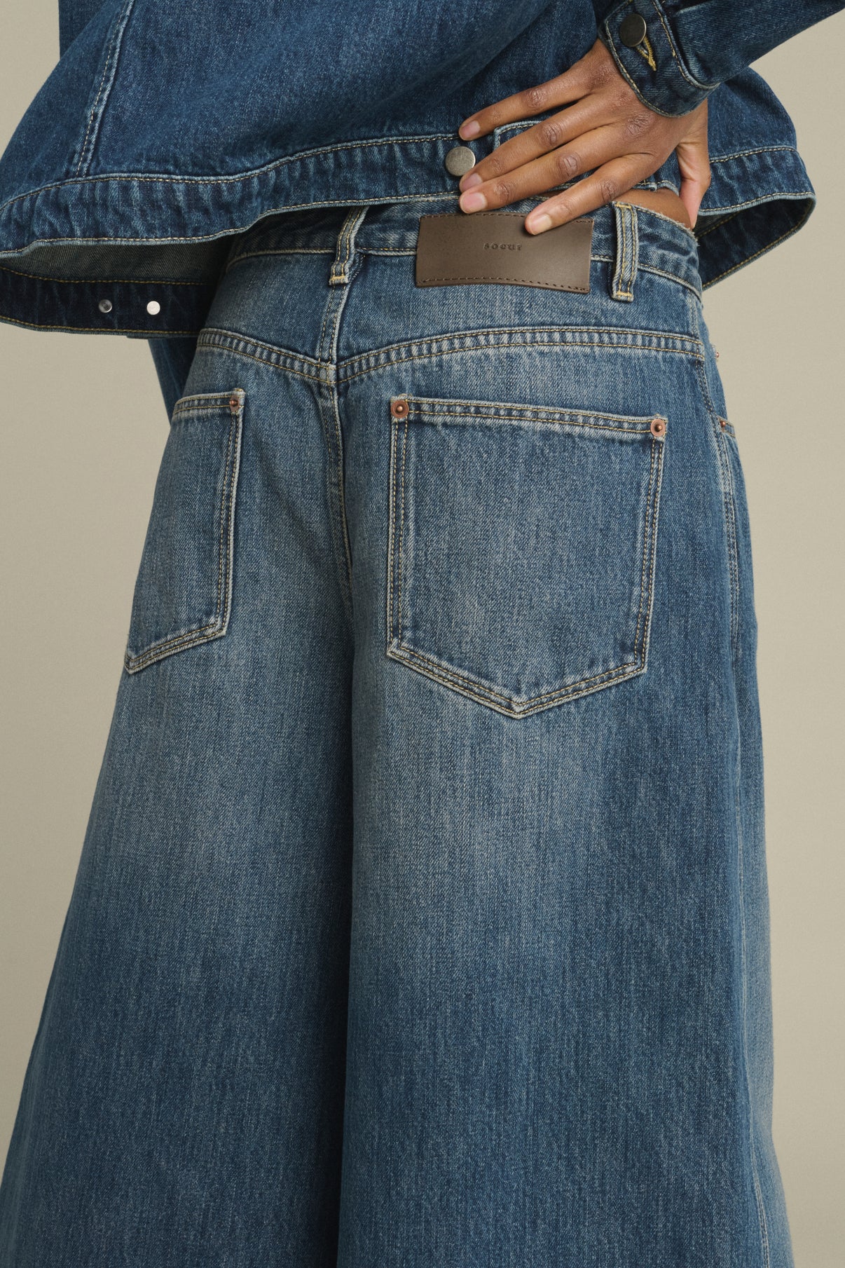 Joyce Bermuda Shorts - Washed Blue Denim - Cotton - Women vue 5