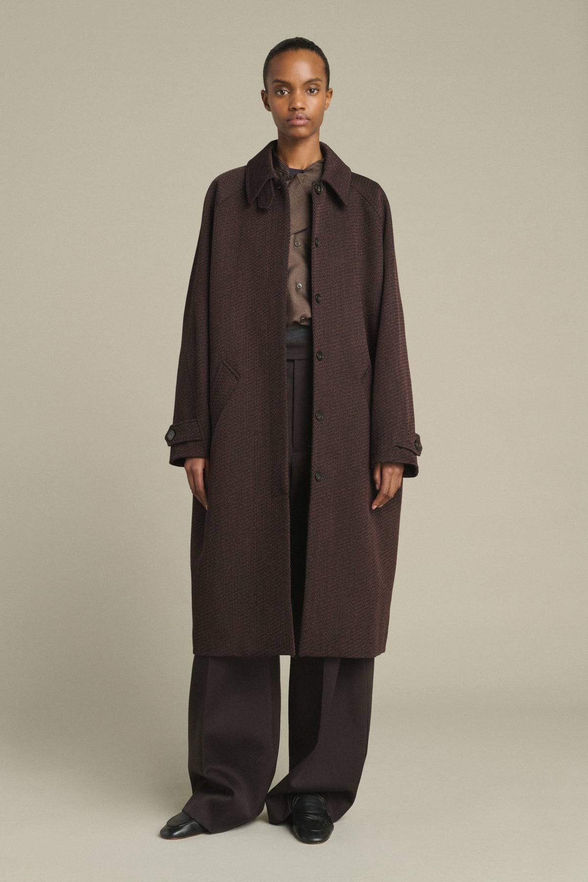Leandre Coat - Brown/Black - Wool - Women vue 1