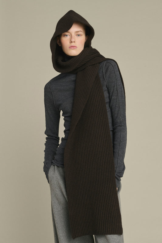 Scarf Loretta - Chocolate - Merino Wool - Women
