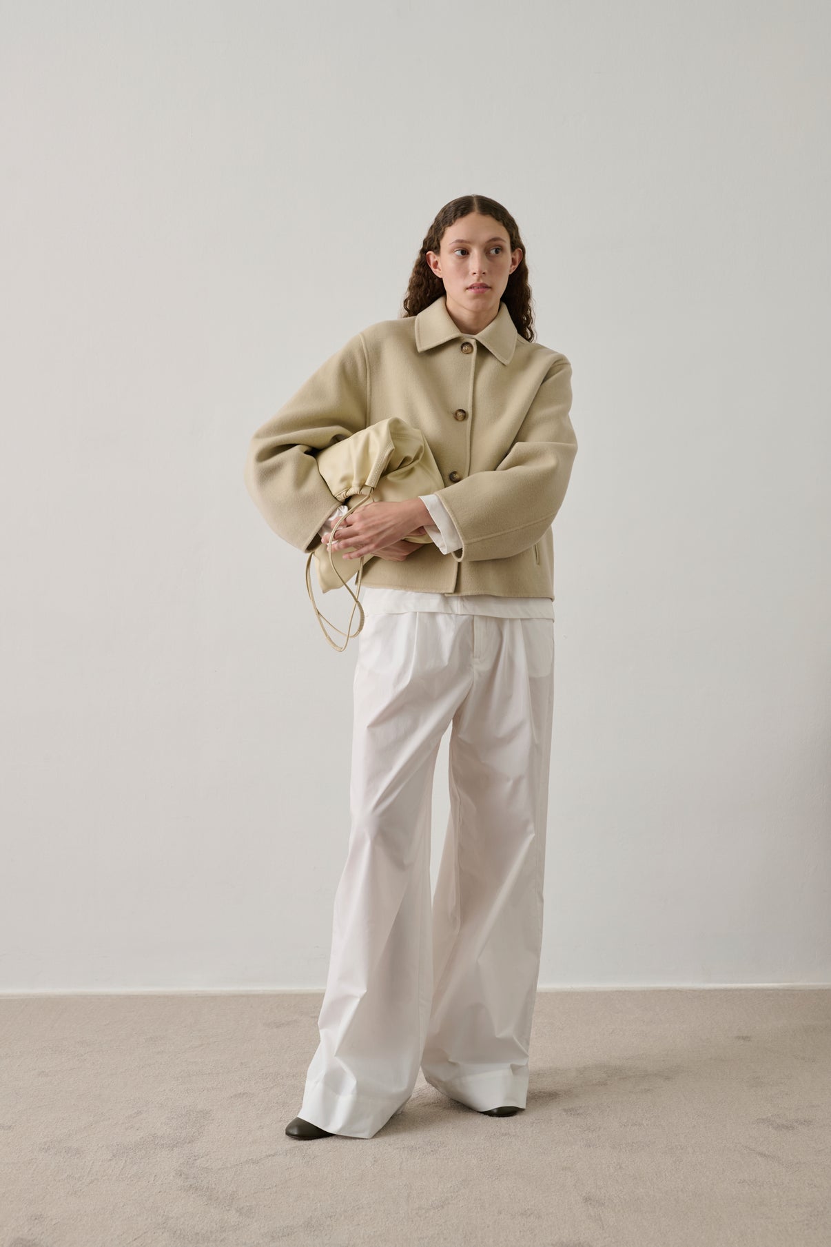 Gyoda coat - Chalk - Double-faced - Women vue 3