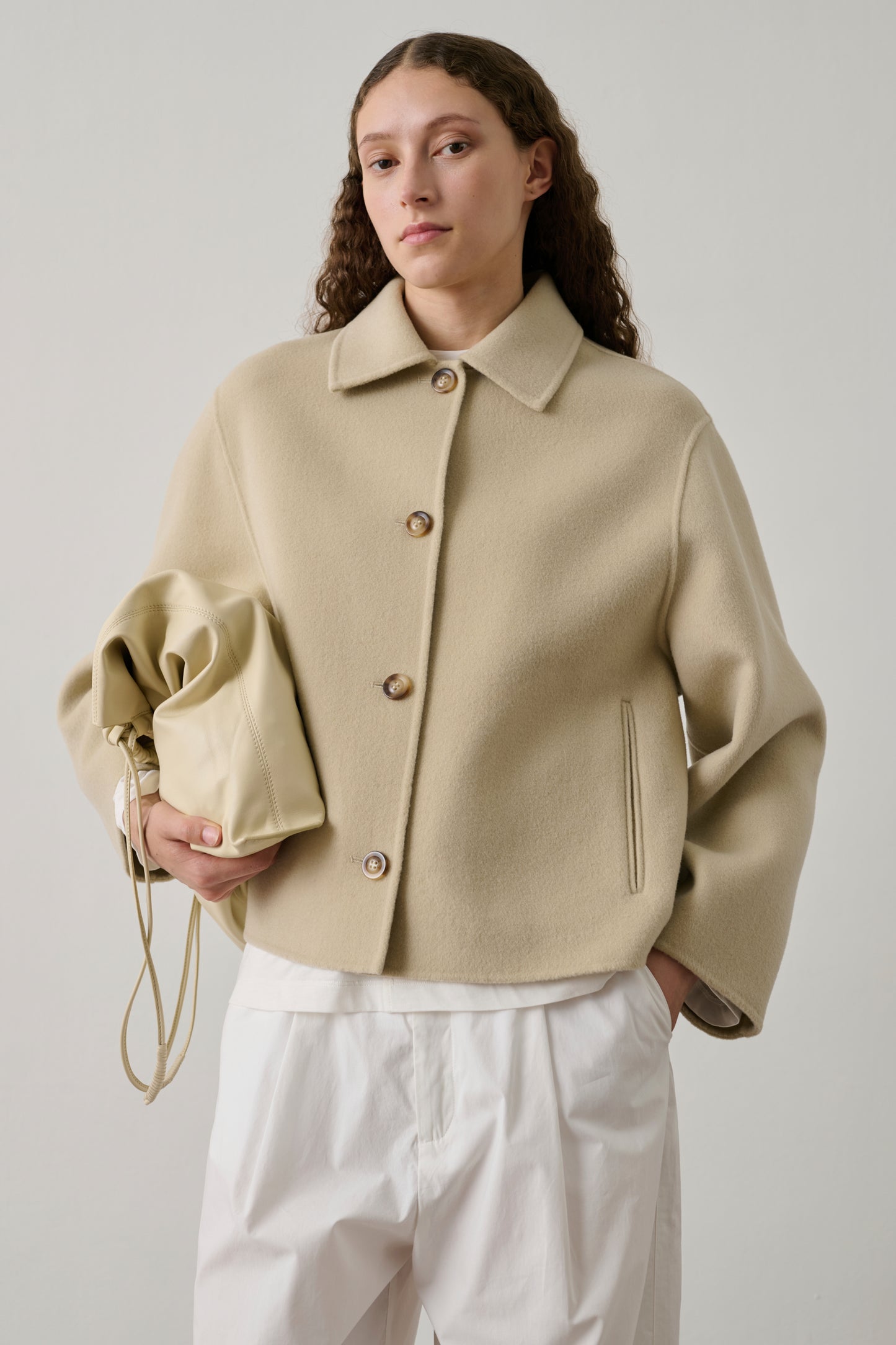 Gyoda coat - Chalk - Double-faced - Women
