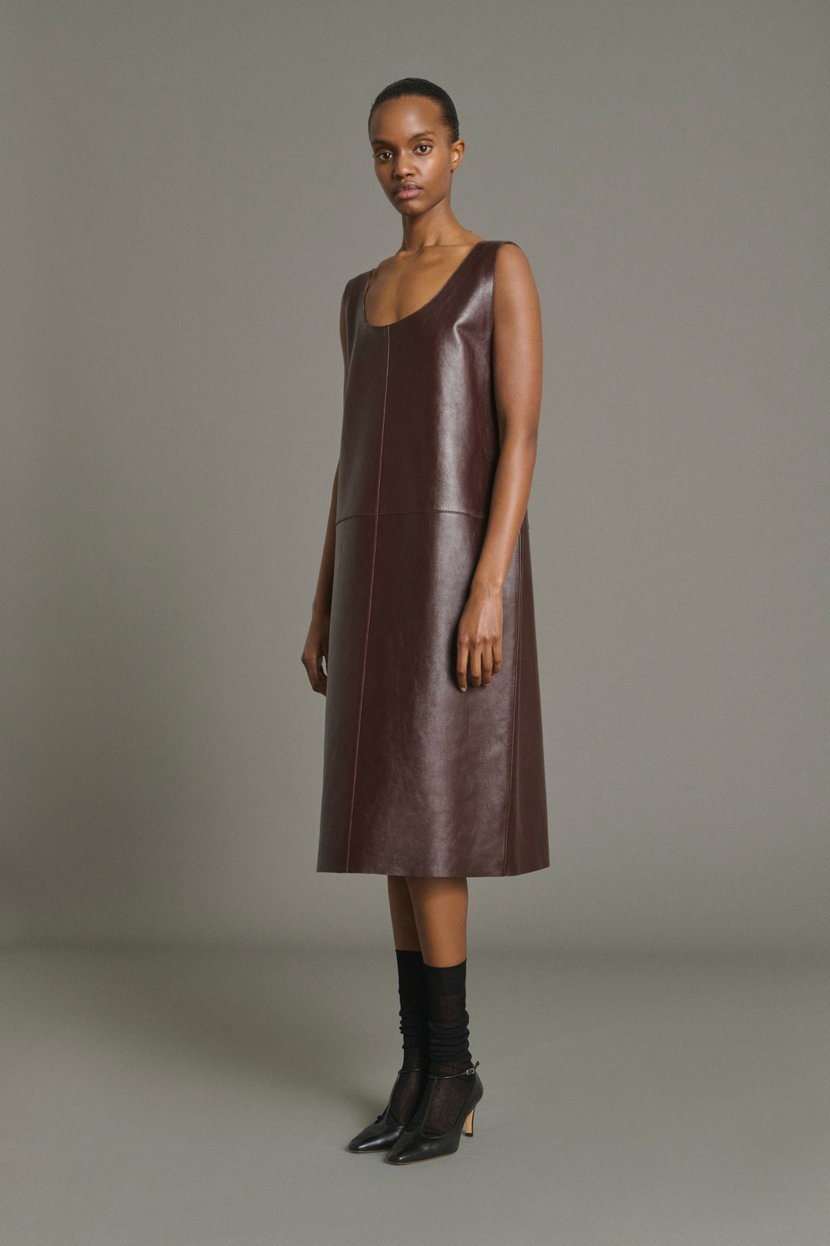 Dress Joa - Bordeaux - Leather - Women vue 1