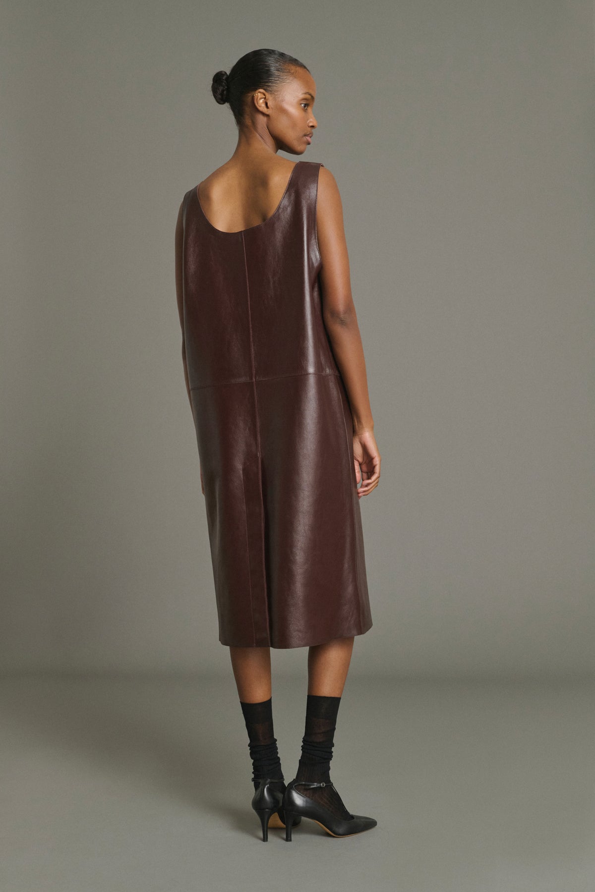 Dress Joa - Bordeaux - Leather - Women vue 2