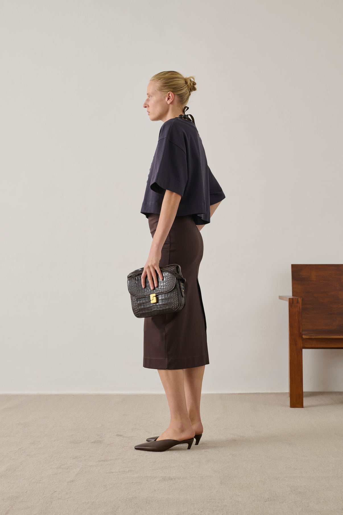 Sac Bellissima Maxi - Marron Foncé - Cuir - Femme vue 2