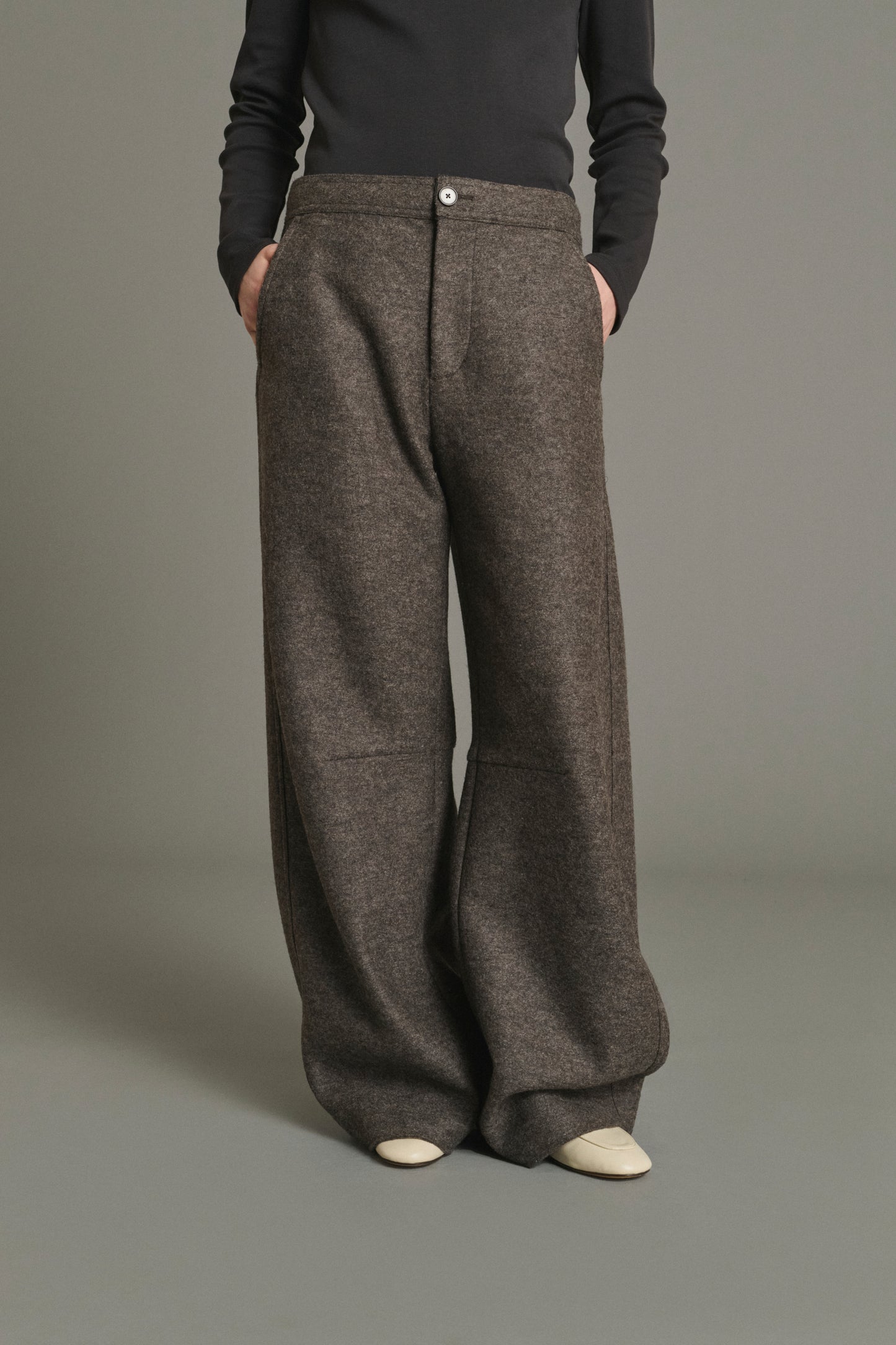 Gibson trousers - Taupe Marl - Wool - Women