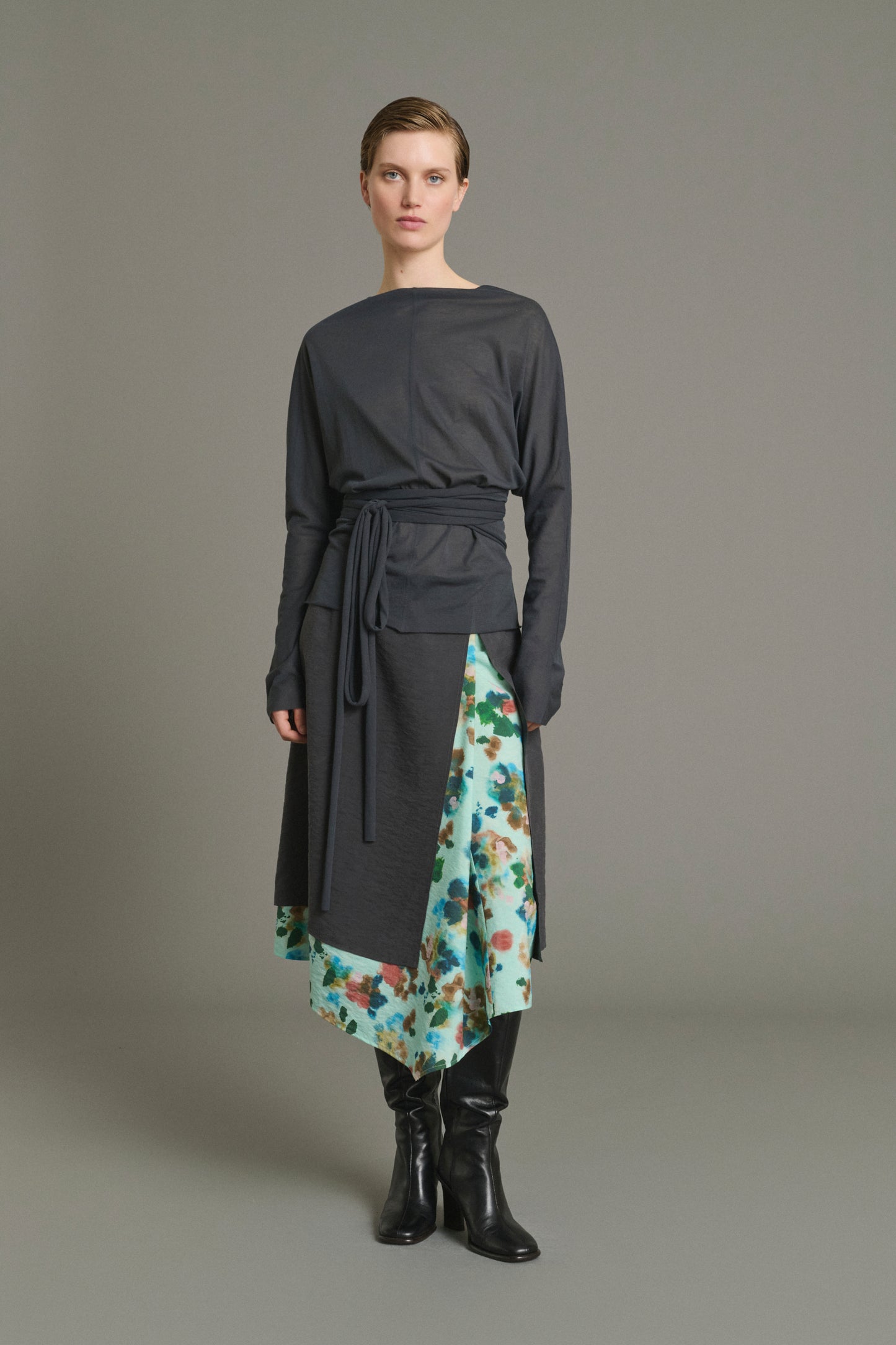 Joy skirt - Turquoise - Silk - Women