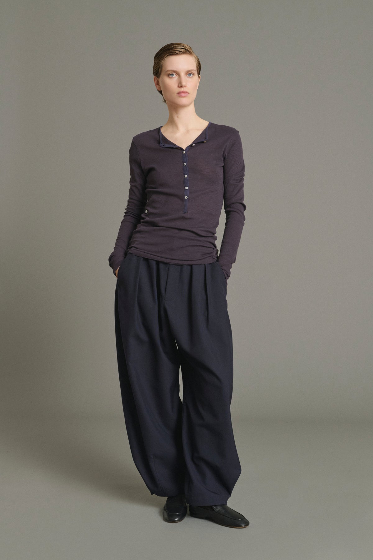 T-shirt Isabella - Brown Red/Dark Purple - Cotton - Women vue 3