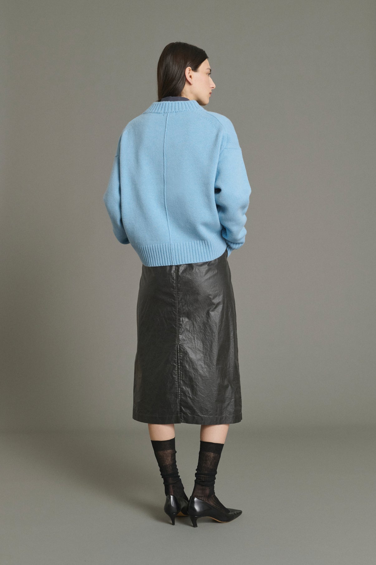 Julie Pullover - Light Blue - Merino Wool - Women vue 2