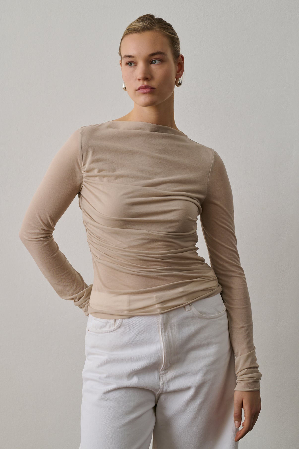 Tee-Shirt Gaia - Mastic - Coton - Femme vue 5
