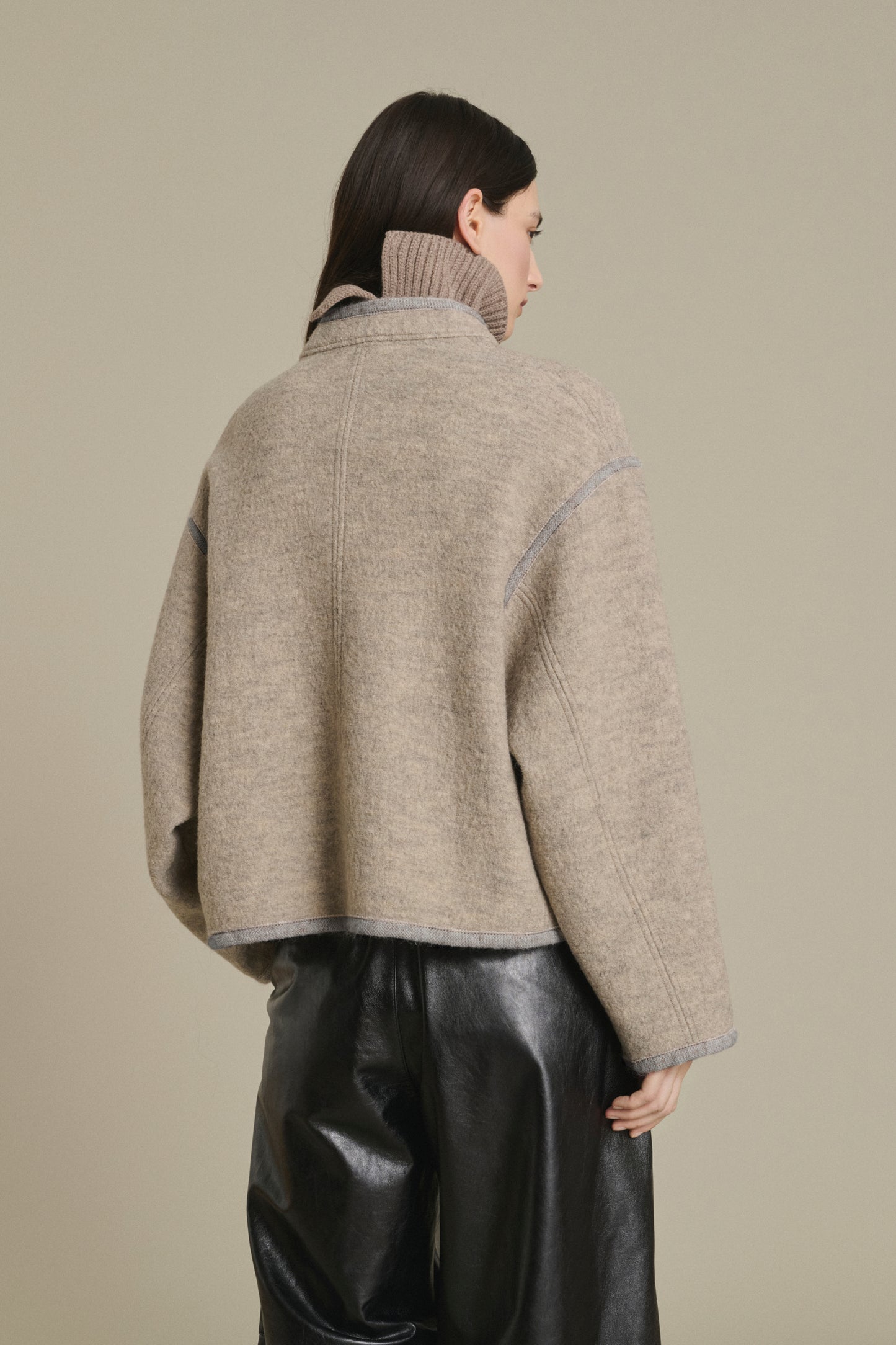 Olympe jacket - Beige/Grey - Wool - Women