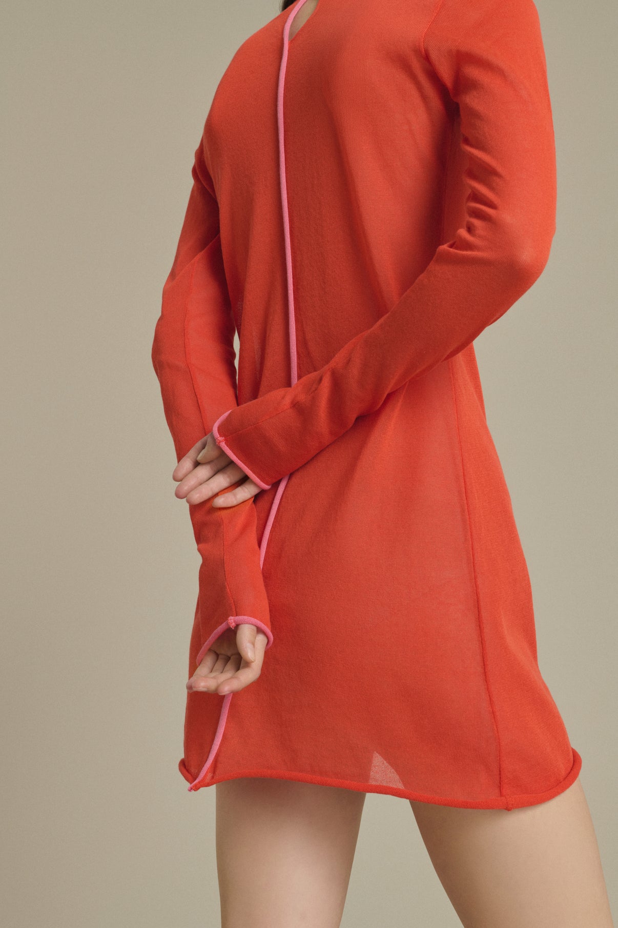 Robe Irene mini rouge orangé en maille Soeur & TL180 - Soeur vue 5