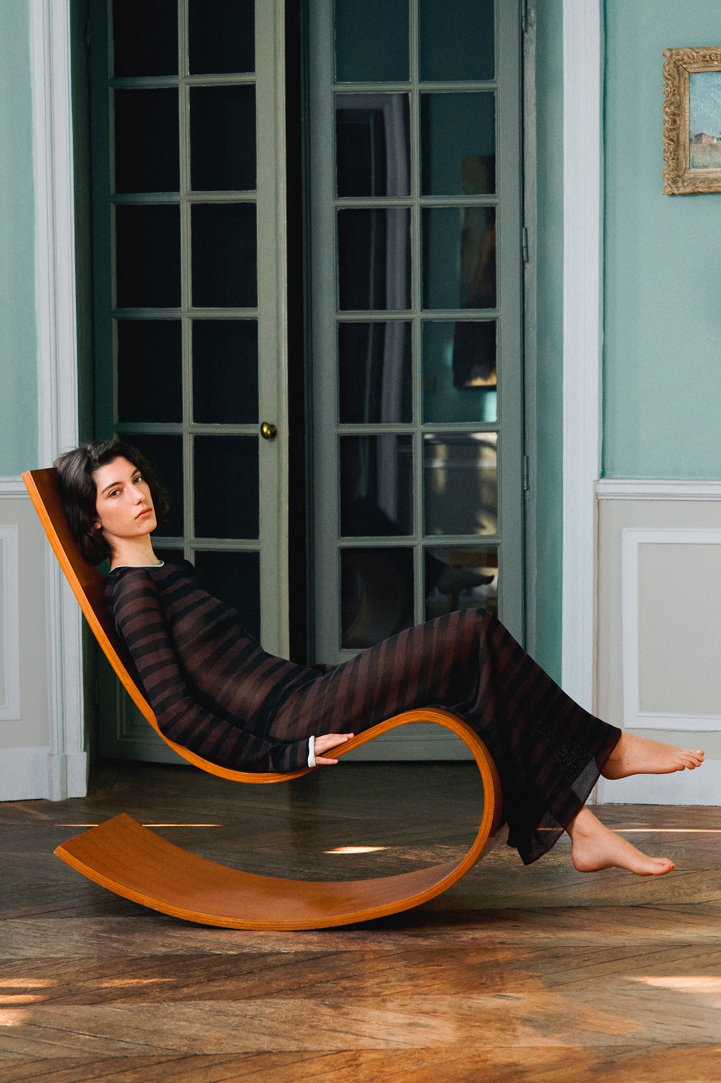 Robe Momo longue rayée chocolat et noir Soeur & TL180 - Soeur